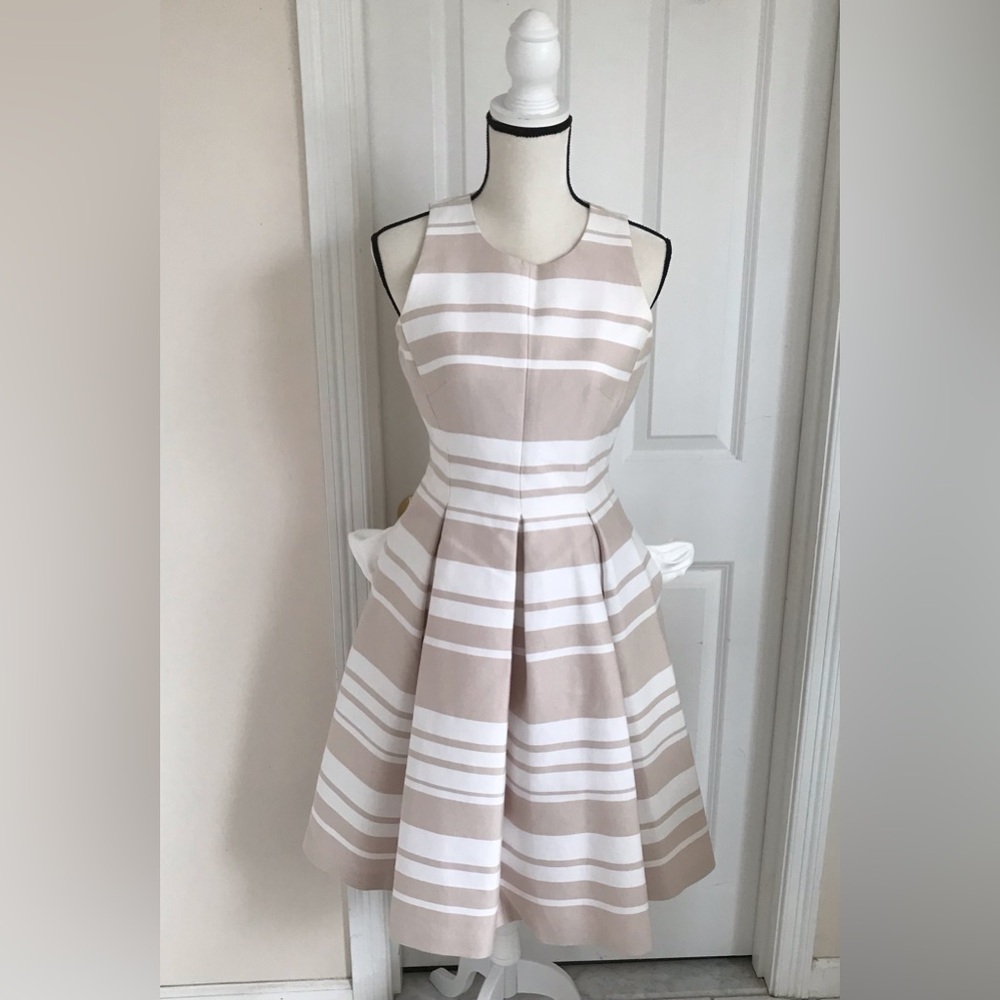 Kate Spade Beige and White Striped Dress - Picture 2 of 5